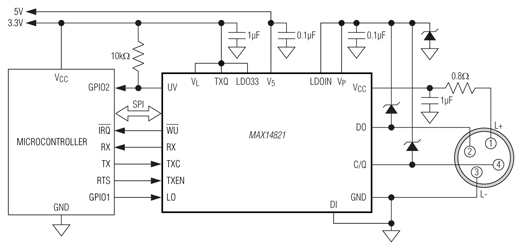 The MAX14821 IO Link Device Transceiver Maxim MAX14821 IO Link Device Transceiver